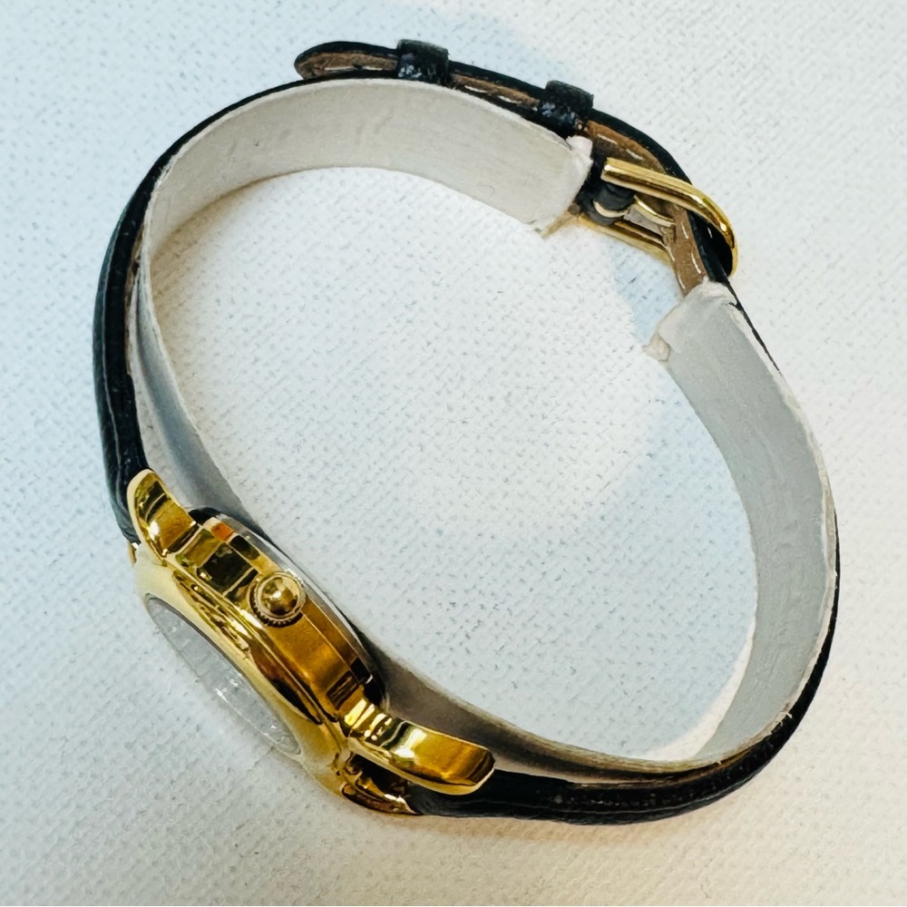 Avon Diamond Small Face Women's Watch Gold Black Dial Leather 2007 F313928-1/P - Picture 4 of 14